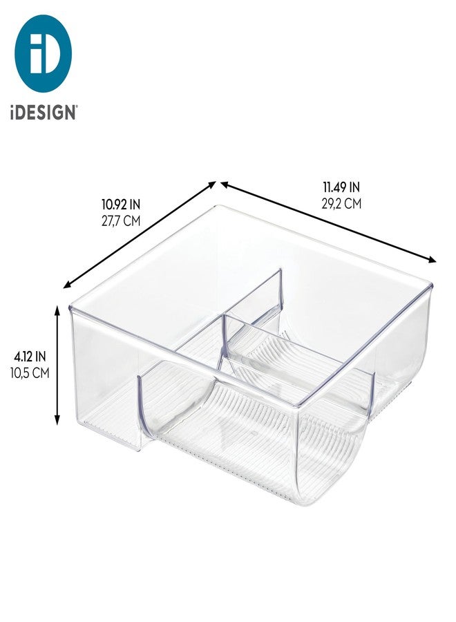 InterDesign iDesign Food Container Lid Organizer for Kitchen or Pantry - 3 Divided Sections - Clear - Image 2