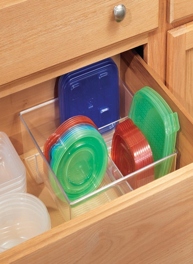 InterDesign iDesign Food Container Lid Organizer for Kitchen or Pantry - 3 Divided Sections - Clear - Image 4