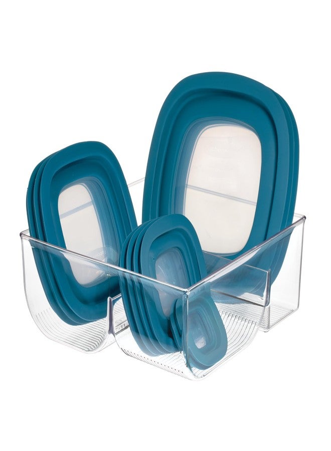 InterDesign iDesign Food Container Lid Organizer for Kitchen or Pantry - 3 Divided Sections - Clear - Image 1