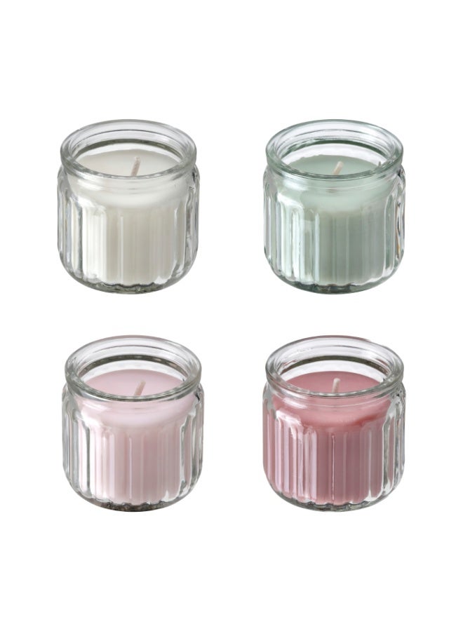 Baitique 4-Piece Assorted Scented Glass Candle Set – Vanilla, Red Berry, Apple & Pink Floral, 12-Hour Burn - Image 1