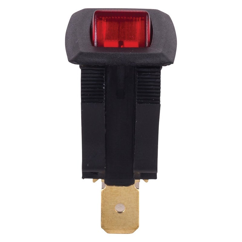 NSI Industries, LLC Rocker Switches, On Off Circut Function, SPST, 15/7.5 amps at 125/250 VAC, 0.625" Width, 1.250" Height, 0.828" Depth, Red - 77150RQ - Image 3