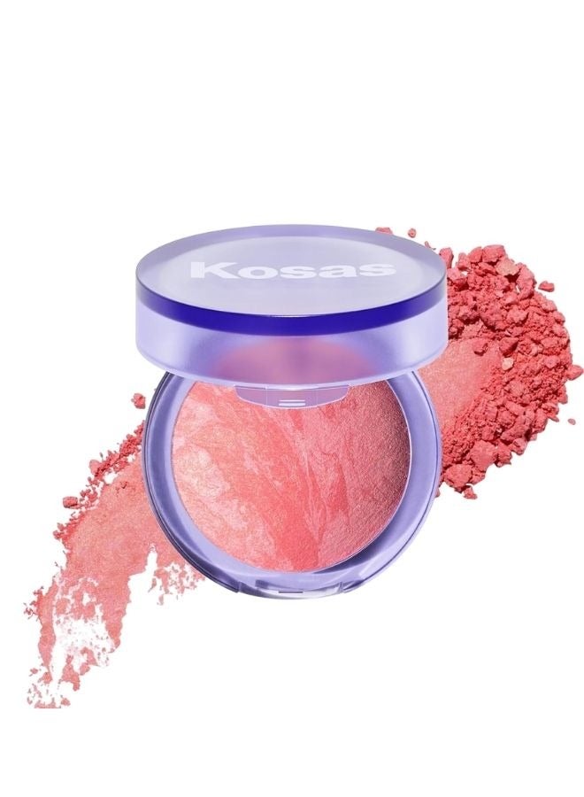 كوساس أحمر خدود بلاش إز لايف مخبوز وخالي من التلك ومشرق، بلون وردي خوخي دافئ 4.5 جم - Image 1