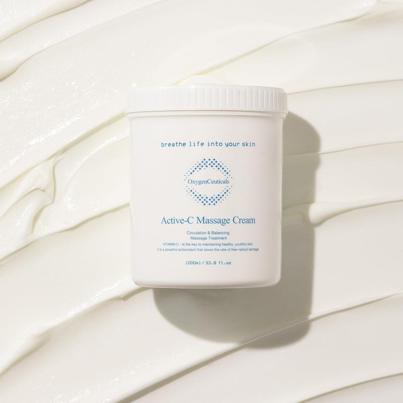 OxygenCeuticals ActiveC Massage Cream  Premium Vitamin C Massage Cream with Centella Asiatica and Hyaluronic Acid Hydrating Professional Skincare 1000ml338 oz - Image 3