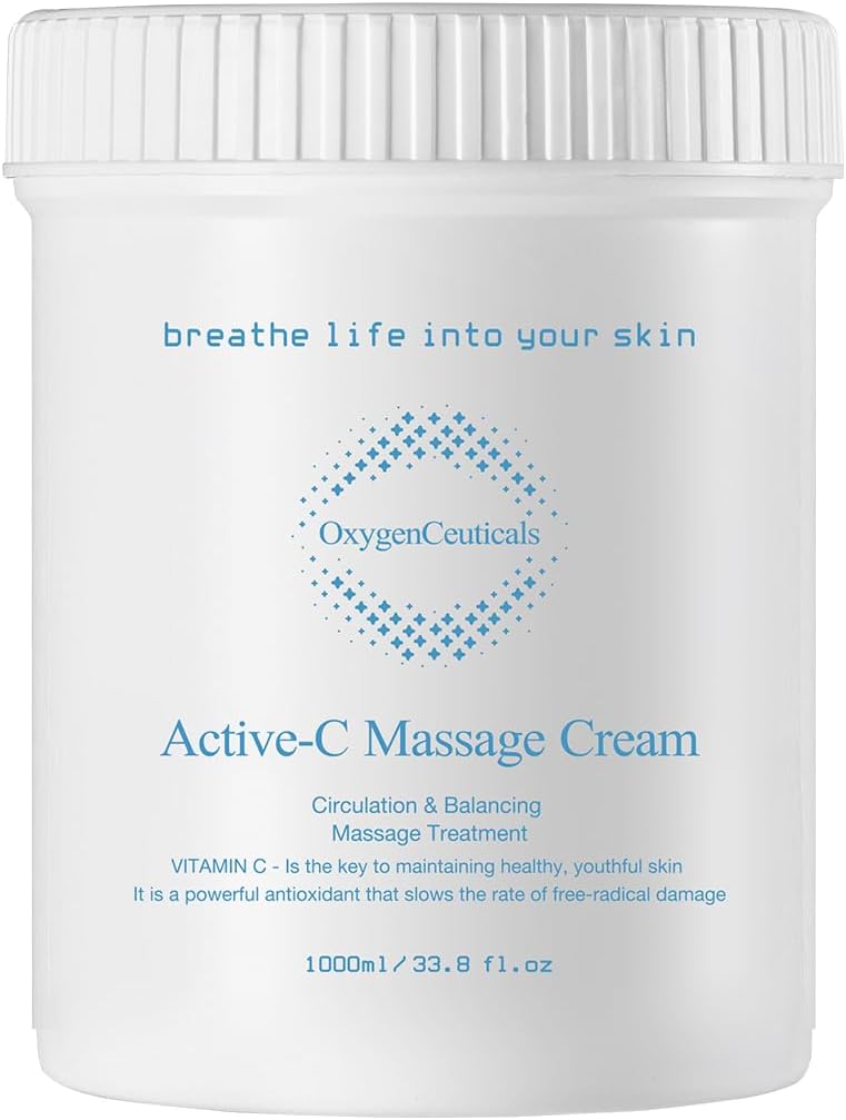 OxygenCeuticals ActiveC Massage Cream  Premium Vitamin C Massage Cream with Centella Asiatica and Hyaluronic Acid Hydrating Professional Skincare 1000ml338 oz - Image 1