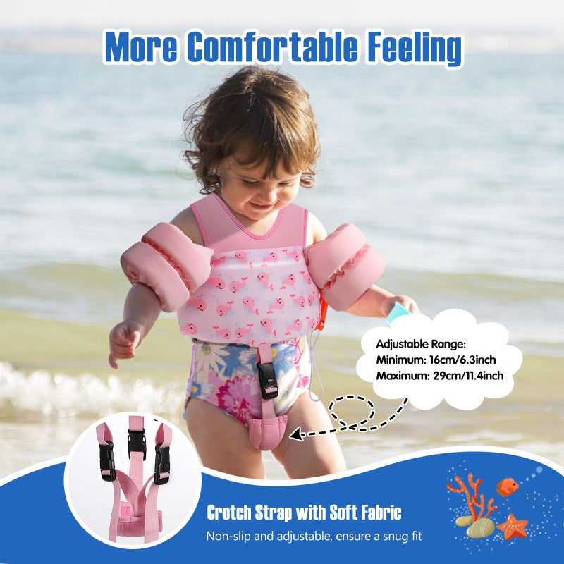 MoKo Toddler Floaties Cartoon Swim Arm Band, Toddler Swim Vest for Kids Pool Float Vests Sleeves Girls Learn to Swim - Image 2