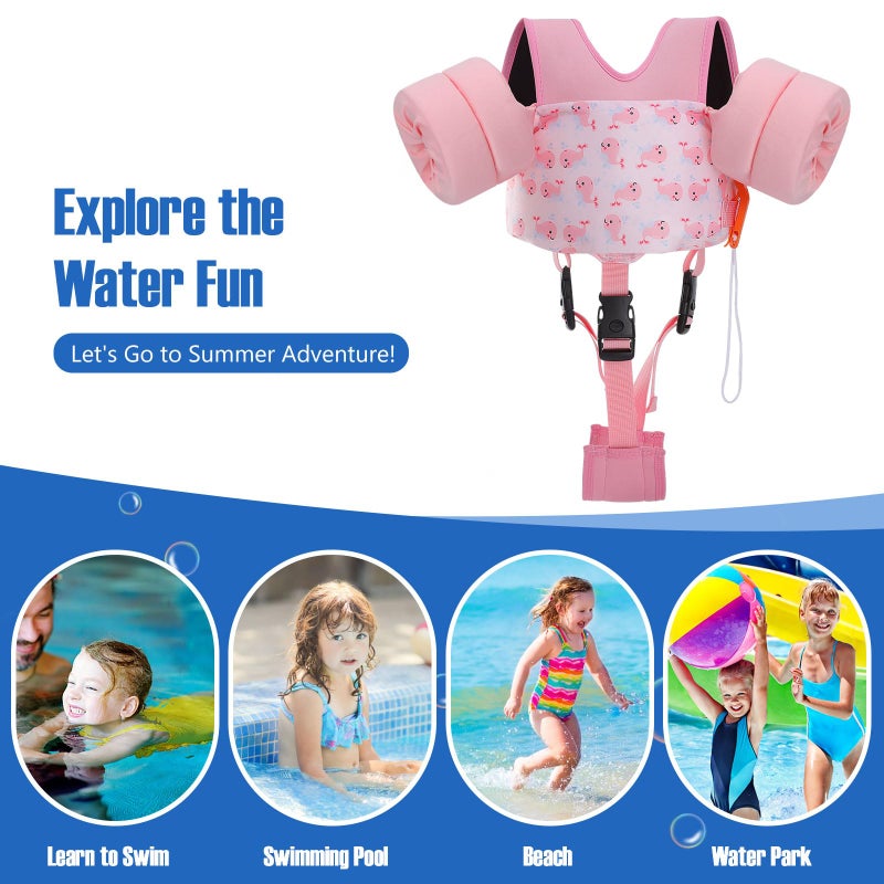 MoKo Toddler Floaties Cartoon Swim Arm Band, Toddler Swim Vest for Kids Pool Float Vests Sleeves Girls Learn to Swim - Image 5