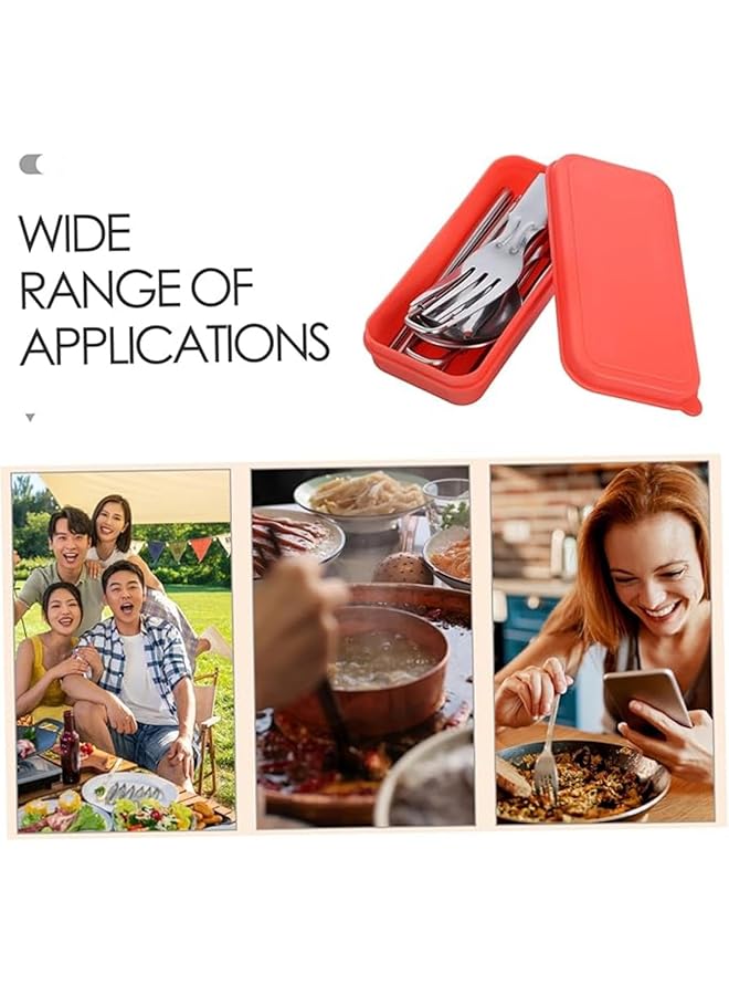 YelaJoy Compact Travel Utensils Case 1 Set Folding Knife Fork Spoon Chopsticks for Lunch Box - Image 3