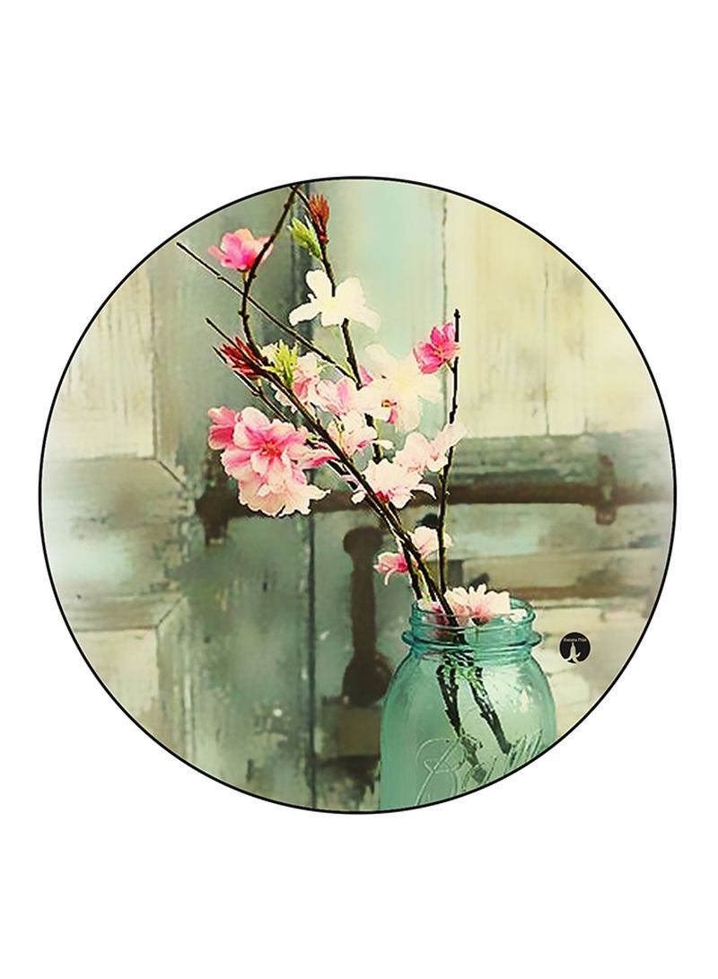 RKN Flowers Printed Mouse Pad Round  Multicolour