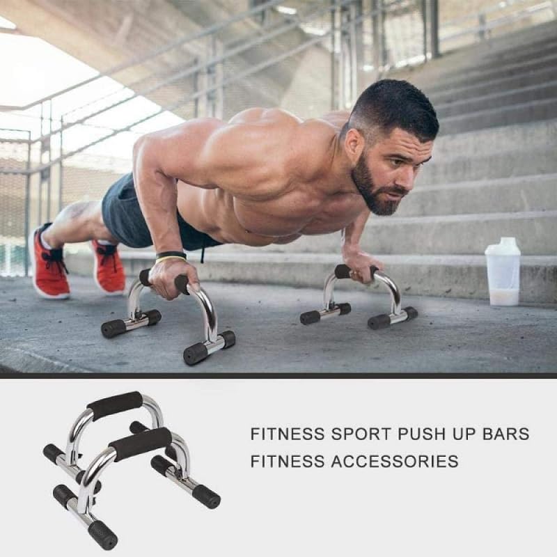 Optimus® Push Up Bar Set Steel Metal For Unisex Home & Gym Exercise Equipment Anti Slip Foam Grips - Image 2
