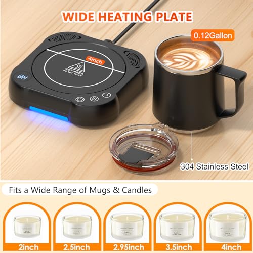 MENGBEI Coffee Mug Warmer & Cup Set - Desk Coffee Cup Warmer for Office/Home with 8-Temp Fast Heating (176℉ Max), Auto Shut Off, Gravity-Induction, 1-12H Timer - ​Ideal Gift for Coffee Lovers - Image 5