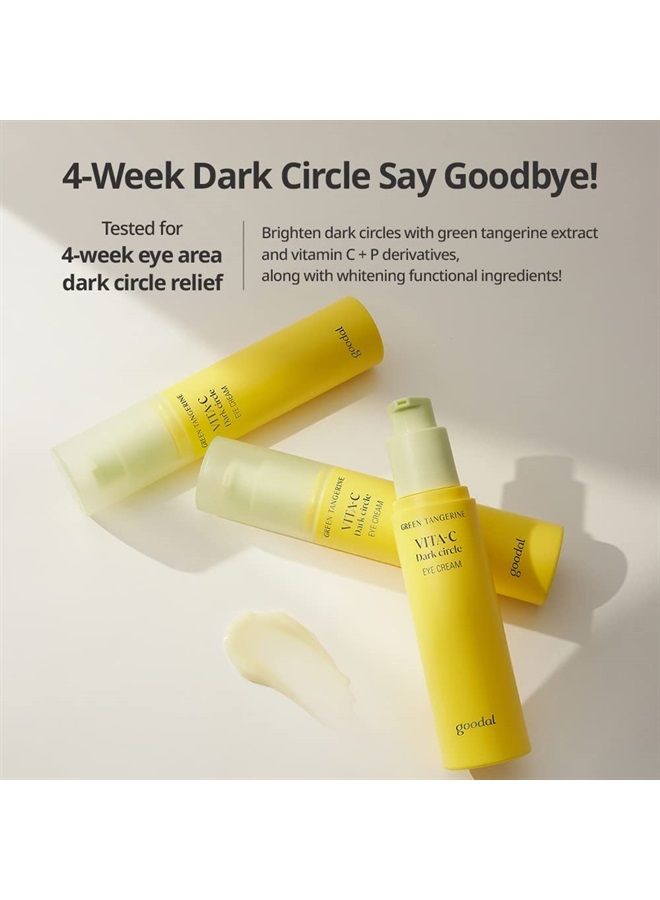 GOODAL Green Tangerine Vitamin C Eye Cream - Dark Circle Relief, Elasticity Treatment, Gentle Anti-Aging & Anti-Wrinkle Care (1.01oz)  - Image 4