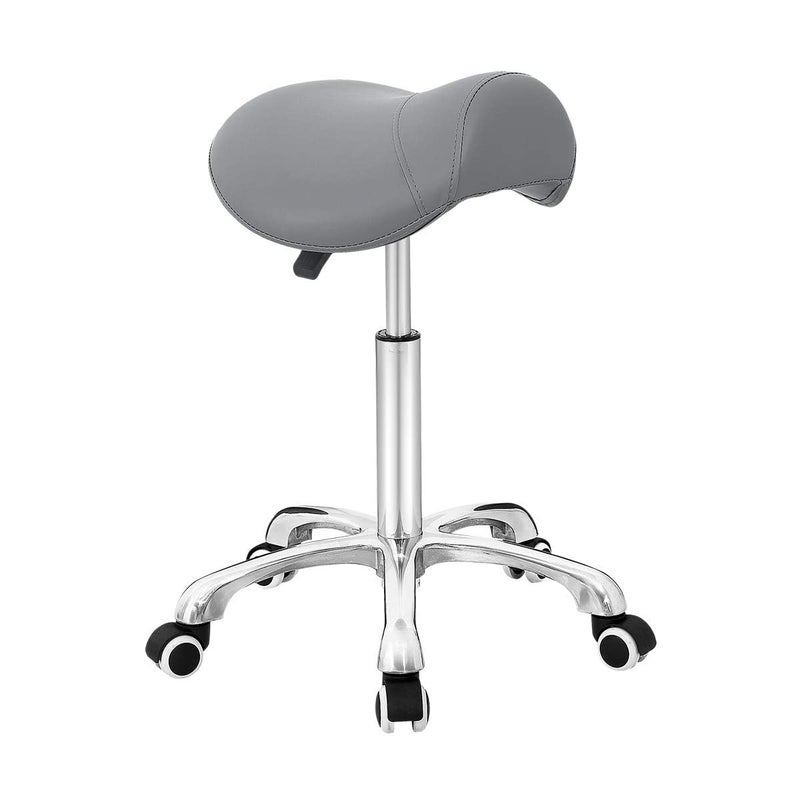 Antlu Saddle Stool Rolling Chair for Office Massage Salon Kitchen Spa DraftingAdjustable Hydraulic with Wheels Grey