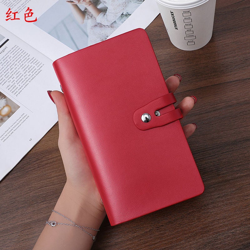 Ink Style Card Case Anti-Demagnetization Large Capacity Red long 96 card slots