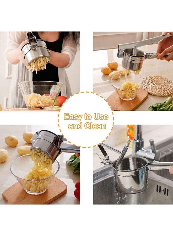 TASKHOUSE Stainless Steel Potato Ricer & Masher Heavy Duty with 3 Interchangeable Discs, Long Handle for Mashed Potatoes, Vegetables, Fruits, Baby Food - Image 3