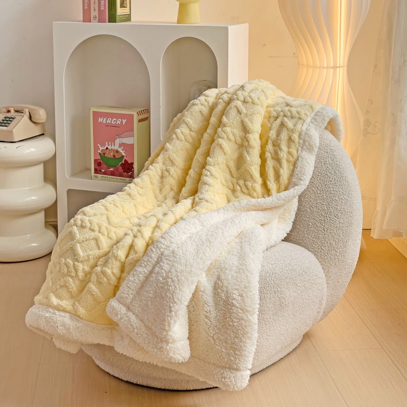 Lambswool Blanket Winter Thickened Warm Single Office Nap Quilt Coral Flannel Sofa Blanket - Image 3