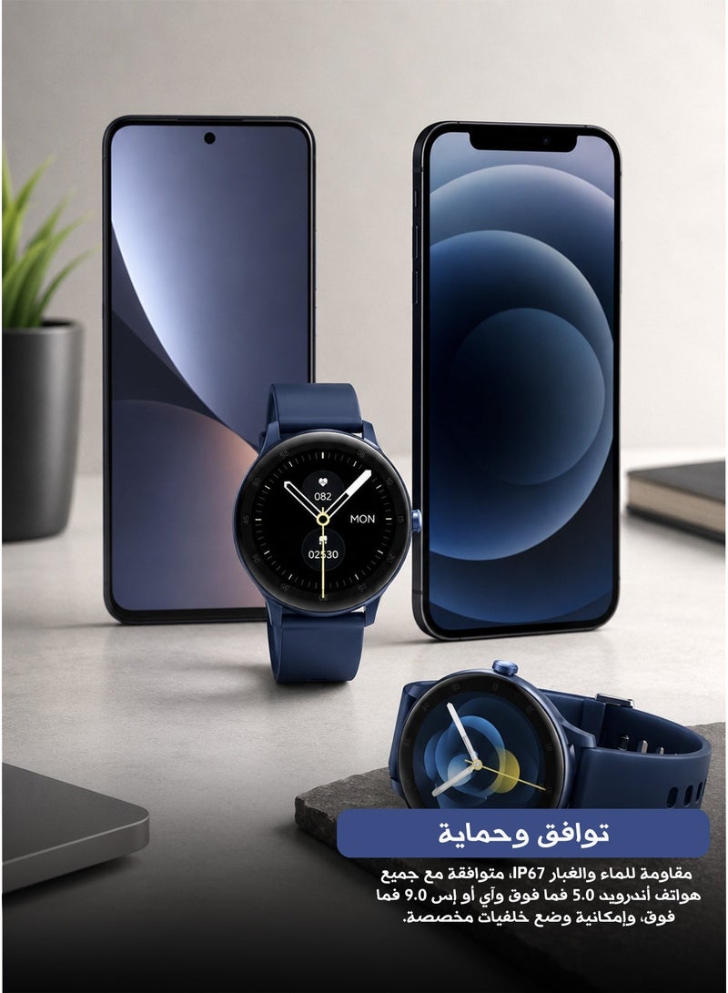 AOLON GTR Smart Watch Bluetooth Talk Heart Rate Blood Pressure DIY Wallpaper Sports Waterproof Smart Watch Blue - Image 2