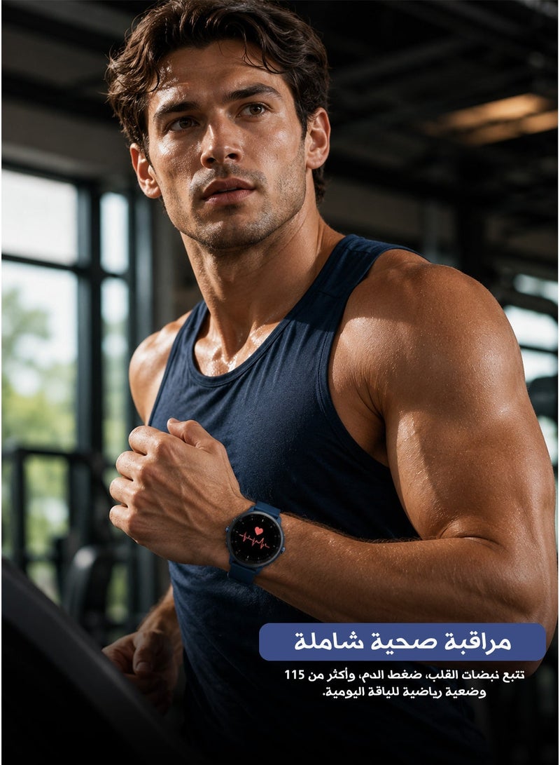 AOLON GTR Smart Watch Bluetooth Talk Heart Rate Blood Pressure DIY Wallpaper Sports Waterproof Smart Watch Blue - Image 1