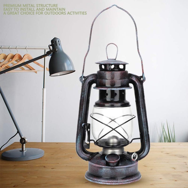 comfrt Vintage Kerosene Lamp, Metal Oil Lamp Hanging Oil Lantern Hurricane Lamp for Indoor Outdoor Garden Patio Decor, 9.4 Inch - Image 1