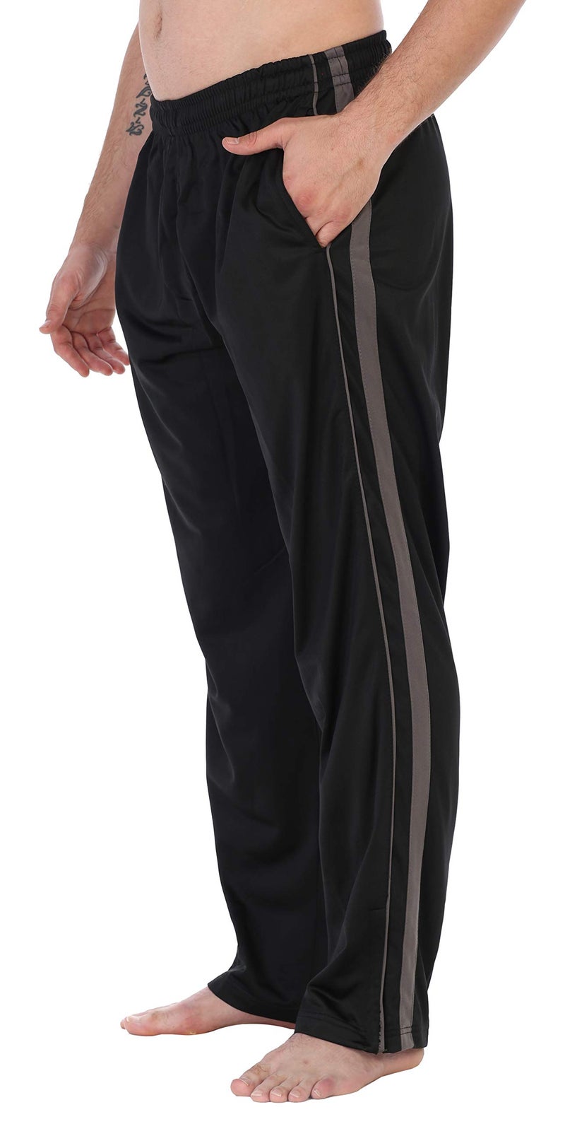 Gioberti Mens Athletic Track Pants, Black Charcoal, Medium - Image 1