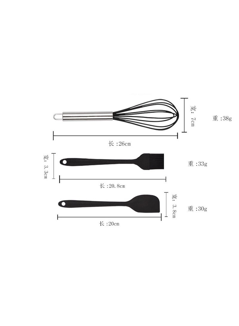 Silicone shovel scraper brush egg beater silicone kitchenware 5-piece set kitchen utensil set kitchen cooking utensils - Image 4