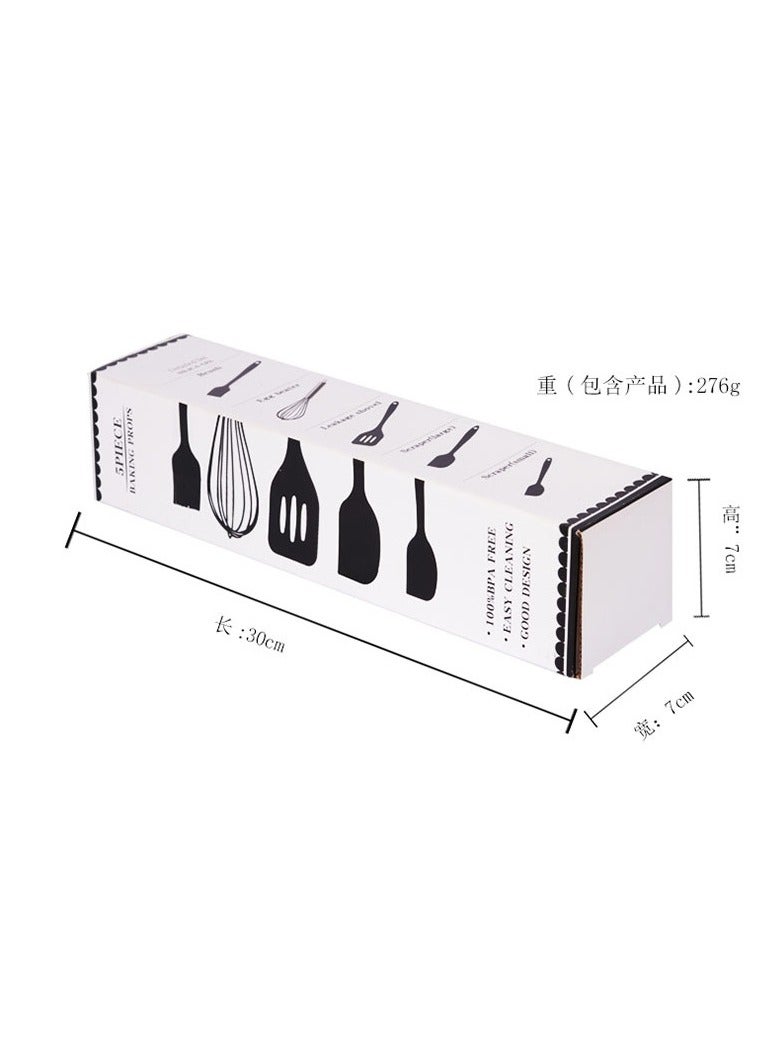 Silicone shovel scraper brush egg beater silicone kitchenware 5-piece set kitchen utensil set kitchen cooking utensils - Image 5