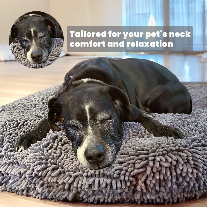 Muddy MatÂ® Cloud K-9 Bed for Dogs & Cats, Soft & Relaxing Round Dog Bed, Chenille Material, Removable Cover, Washable & Dryer Safeâ€“Grey Large(40'x40') - Image 4