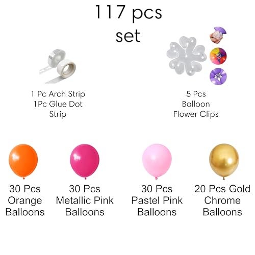 TOYXE Rubber Colorful Balloons Flower Making Arch Kit For Party Decoration Set Of 117 Pieces For Kids|Birthday Party Decorations|Happy Birthday Decoration|Baby Shower Decoration Items,Multicolor - Image 2