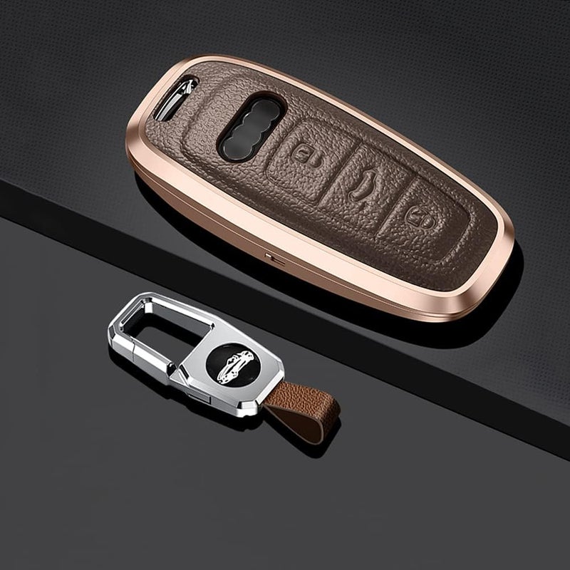 SANRILY غطاء مفتاح بني بدون مفتاح SANRILY لسيارات أودي A6 A7 A8 2020 2021 E-tron Q8 Q7 - Image 3