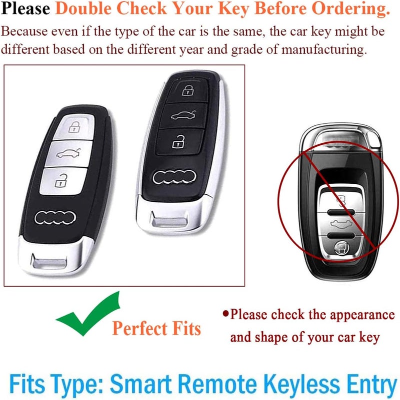 SANRILY غطاء مفتاح بني بدون مفتاح SANRILY لسيارات أودي A6 A7 A8 2020 2021 E-tron Q8 Q7 - Image 2