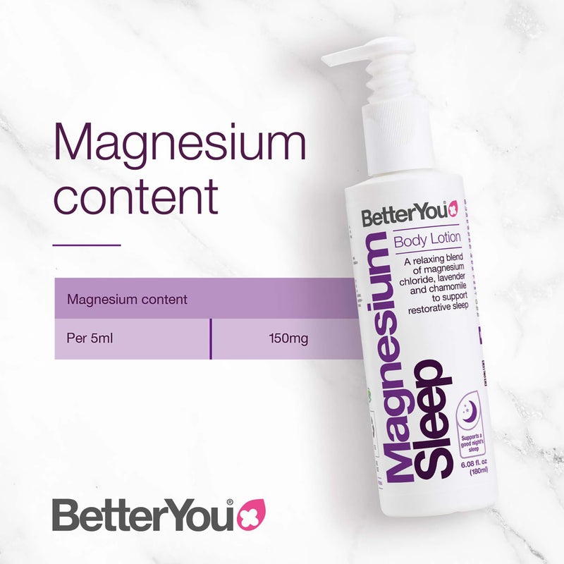 BetterYou Magnesium Sleep Body Lotion - Relaxing Body Lotion - Magnesium Body Cream with Lavender and Chamomile Blend - Sore Muscle Relief - 6.08 oz - Image 2