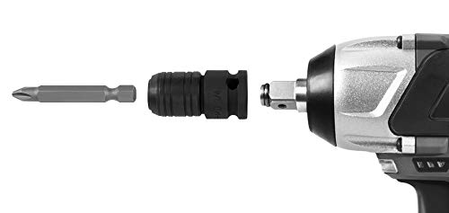 Performance Tool W9039 Heavy-Duty Chrome Molybdenum Steel 3/8-Inch Square Drive to 1/4-Inch Hex Bit Adapter with Quick Change Collar for Impact Tools - Image 2
