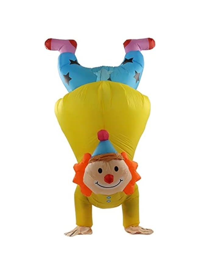 Clown Costume, Funny Upside Down Clown Inflatable Halloween Costume, Waterproof Reusable Christmas Blow Up Costumes for Men Women Adult for Holiday Party Carnival Easter - Image 1