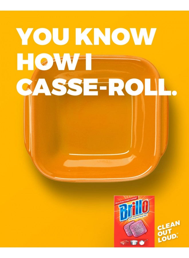 Brillo وسادات صابون الصوف الفولاذي بريللو، تدوم طويلاً، رائحة أصلية للتنظيف، 18 قطعة (أصلي، 18 قطعة (عبوة من 1)) - Image 4