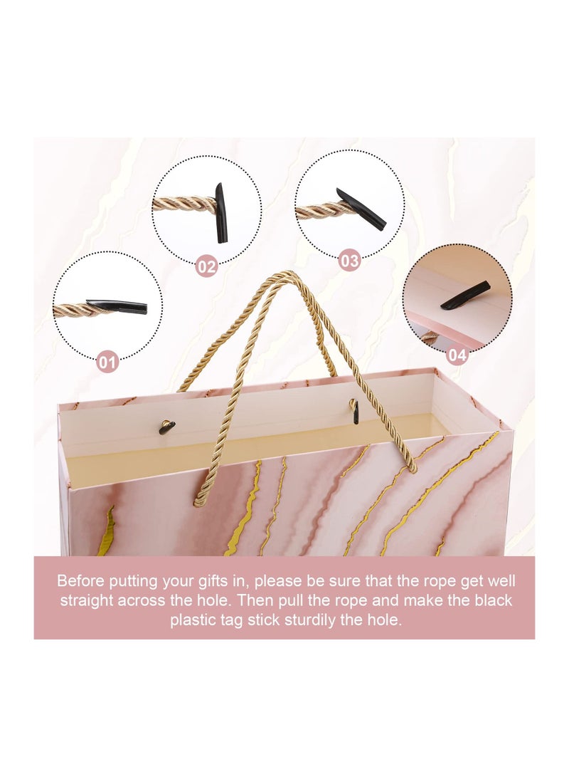 KASTWAVE 12 كيس هدايا، أكياس هدايا متوسطة الحجم، أكياس هدايا رخامية مقاس 12.6 بوصة، أكياس هدايا صغيرة الحجم، 4 أكياس هدايا من رقائق معدنية بتصميمات متنوعة للمهرجانات - Image 4