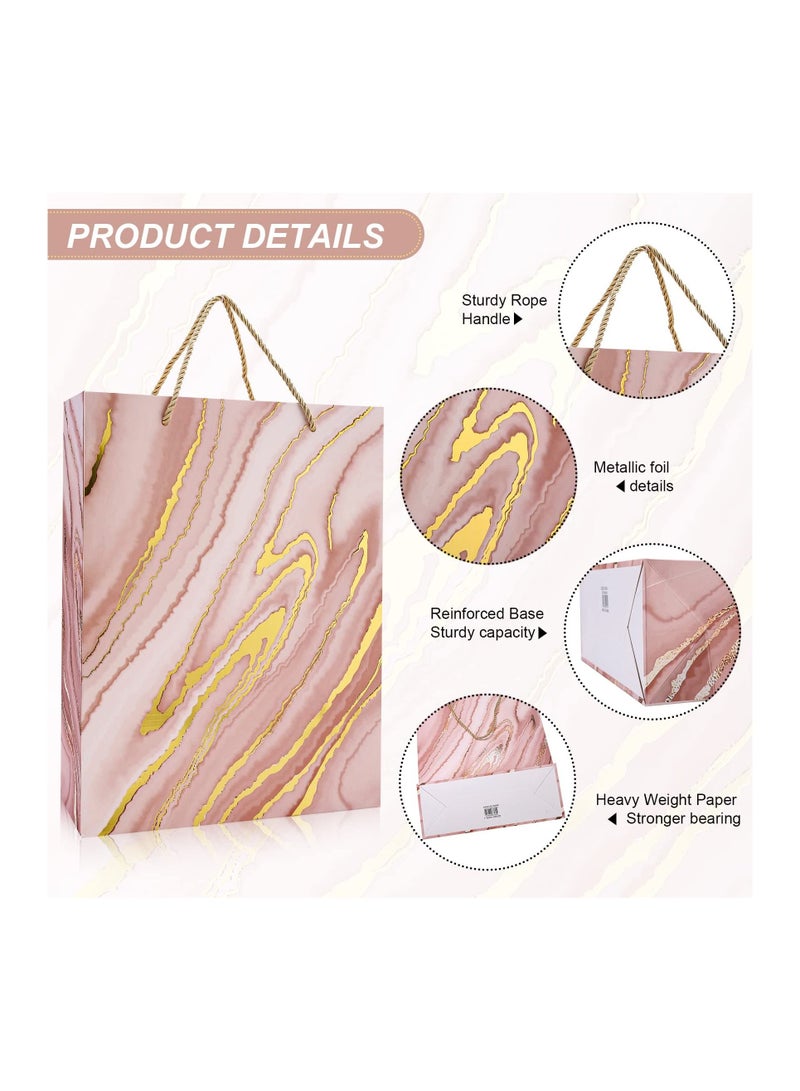 KASTWAVE 12 كيس هدايا، أكياس هدايا متوسطة الحجم، أكياس هدايا رخامية مقاس 12.6 بوصة، أكياس هدايا صغيرة الحجم، 4 أكياس هدايا من رقائق معدنية بتصميمات متنوعة للمهرجانات - Image 2