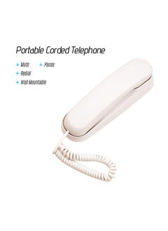 Generic Mini Desktop Corded Landline Phone Fixed Telephone Wall Mountable Supports Mute/ Pause/Redial Functions for Home Hotel Office Bank Call Center  - Image 3