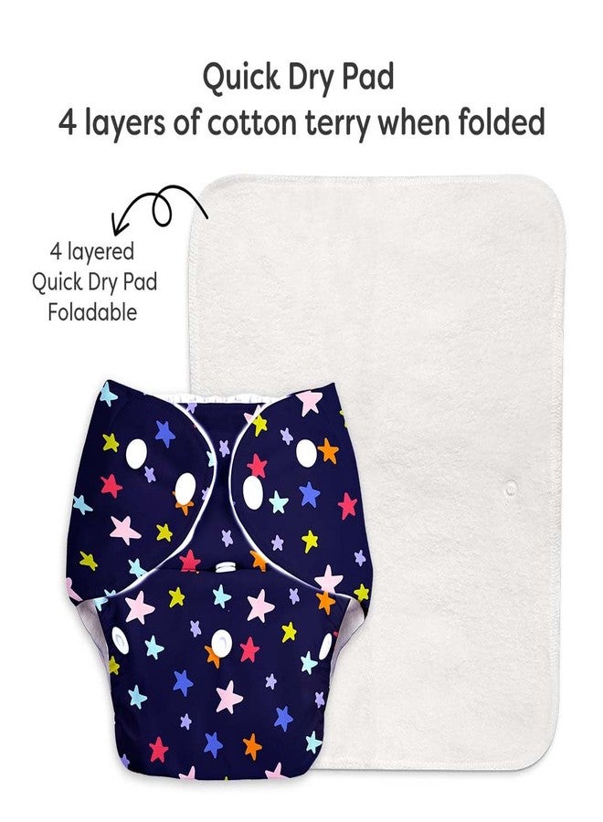 Superbottoms Basic Leakage-proof advanced cloth diapers for babies, High Absorbent 100% cotton 2 reusable diaper and 2 insert pad Combo Pack washable cloth diaper 3M -3Years Adjustable, Reduces Rash - Image 3