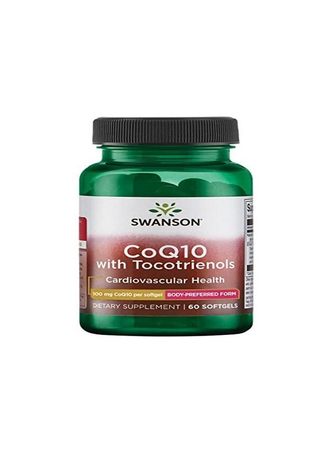 SWANSON Coq10 100 Milligrams With 10 Milligrams Tocotrienols 100 Milligrams 60 Sgels - Image 1
