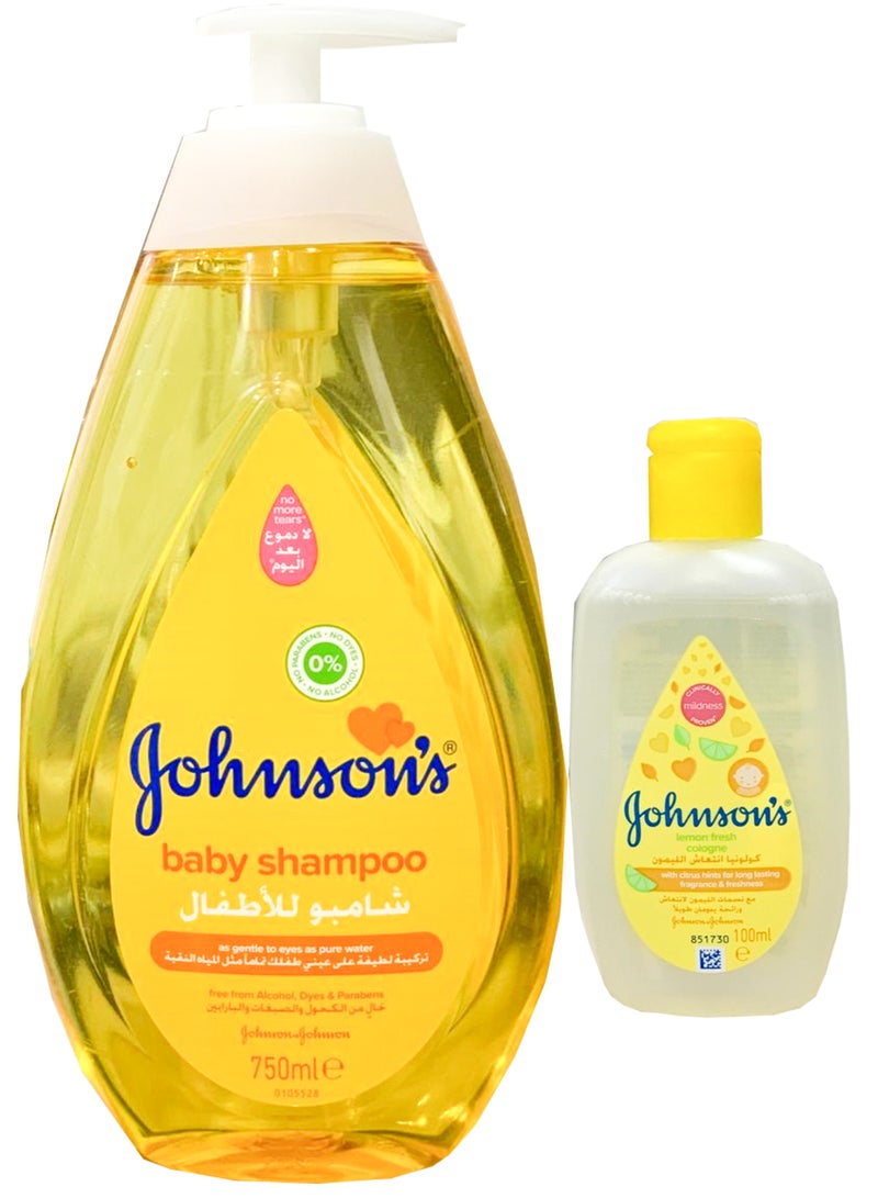 Johnson's Baby Johnson's Baby Shampoo 750 Ml + Johnson Cologne Lemon Fresh 100 Ml - Image 1