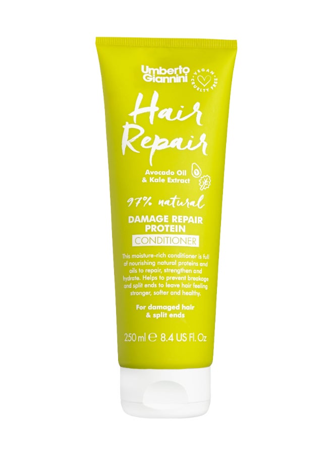 Umberto Giannini Hair Repair Conditioner 250ml – Protein Support for Damaged Hair, Kale & Pomegranate, Reconstructive Balm for Porosity Relief 250ml - Image 1