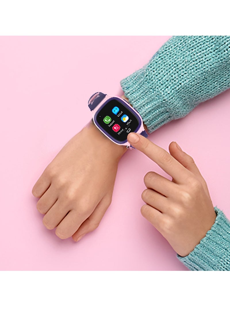 ساعة ذكية للأطفال LT314G، ساعة تحديد المواقع سهلة الاستخدام للأطفال، ساعة معصم ذكية خفيفة الوزن مزودة بخاصية الواي فاي، ساعة مكالمات فيديو قابلة للتعديل للأطفال مزودة بكاميرا، (قطعة واحدة، وردي) - Image 3
