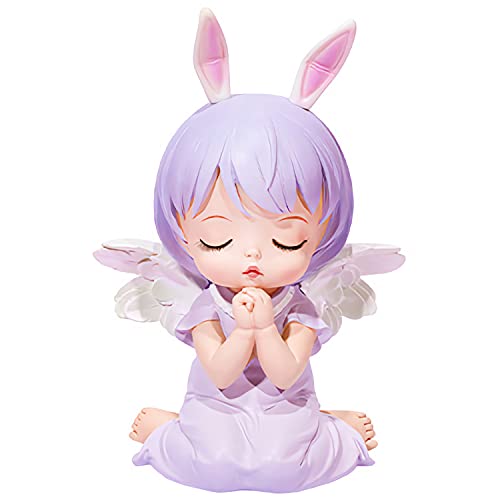 Blessing Angel Cute Piggy Bank for Girls Makes a Perfect Unique Gift Nursery Dcor Keepsake Baby Baptism Gift or Savings Piggy Bank for Kids Violet