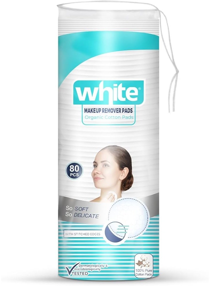 White Makeup Remover Cotton Pads 80 Pcs - Pack Of 3 - Image 2