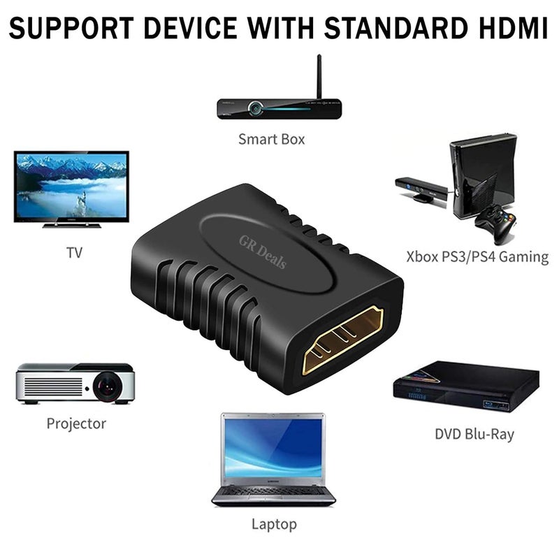 GR Deals HDMI Extender Female to Female Coupler Adapter for HDTV, Laptop PC, Projector and etc. (HDMI Female to Female Extender). Black. - Image 4