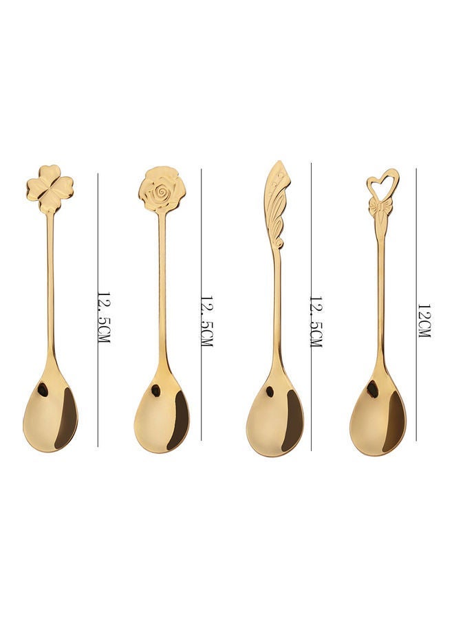 NIBEMINENT 4-Piece Stainless Steel Spoon Gold 12.5cm  - Image 4