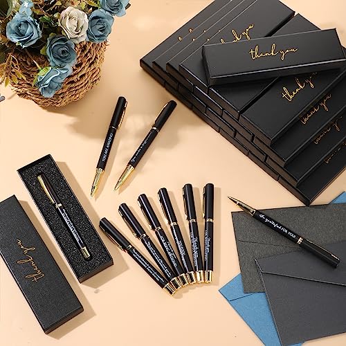 PerKoop 10 Set Thank You Gifts Ballpoint Pens with Gift Boxes Bulk Christmas Appreciation Gifts for Employee Coworker Nurse Teacher Staff Team Member Office Supplies(Black,Mixed) - Image 3