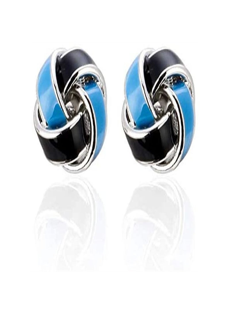 Blue And Black Twist Extreme Classic Mens French Shirt Cufflinks