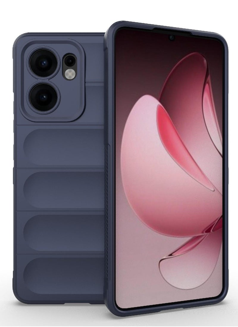 جراب موبايل ماجيك شيلد  سيليكون مضاد للصدمات وحمايه للكاميرا متوافق  Oppo Reno 13F (ازرق)