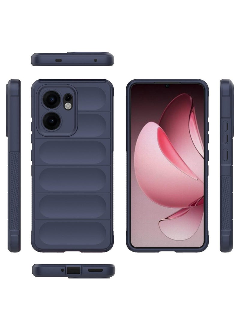 جراب موبايل ماجيك شيلد  سيليكون مضاد للصدمات وحمايه للكاميرا متوافق  Oppo Reno 13F (ازرق)