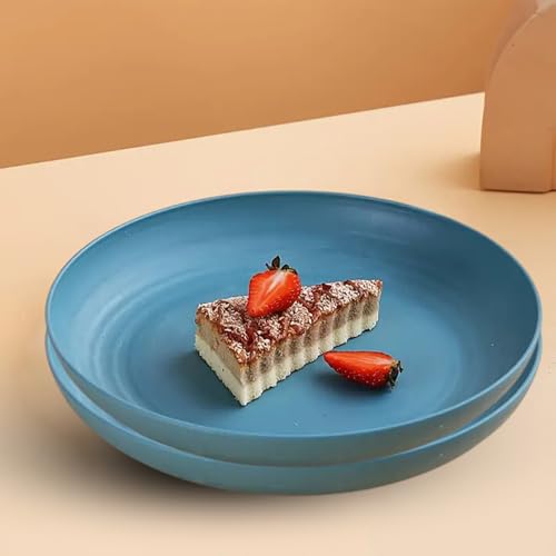 aDai 9" Wheat Straw Round Dinner Plate | Eco-Friendly, Lightweight & Unbreakable | Microwave & Dishwasher Safe Food Dish | Steak Plate, Serving Tray for Kitchen, Restaurant, Parties & Gifting - Image 1